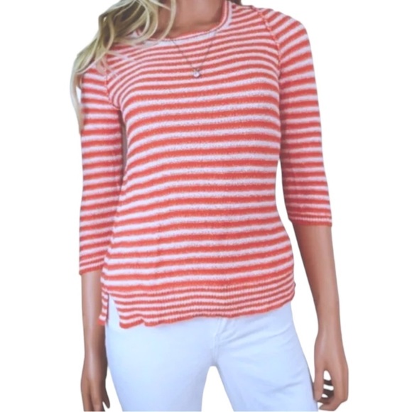 Anthropologie Top Small 2 4 Orange Nautical Anchors Away Soft COMFY BarbieCore - Picture 4 of 12